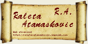 Raleta Atanasković vizit kartica